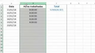Como fazer soma de horas no Excel