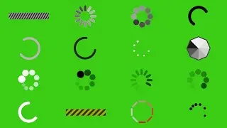 4K Free  Buffering / Loading Animation in 16 different types on Green Screen