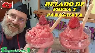 HELADO DE FRESA Y PARAGUAYA (SANISIMO)