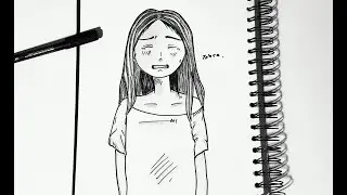 Crying Girl Drawing || Easy Drawing
