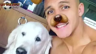Manchester United's New Signing Alexis Sanchez Family And Dogs Atom and Humber