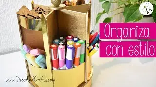 Organizador de Escritorio Giratorio para plumones de carton | DecoAndCrafts