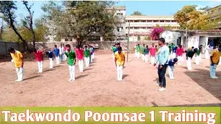 Taekwondo poomsae 1 || Taegeuk 1 || Taekwondo first kata by school students