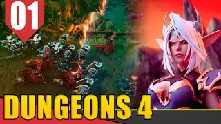 Construa sua BASE MALIGNA e Combata HEROIS com RTS - Dungeons 4 [Gameplay PT-BR]
