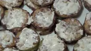 Жареные кабачки с чесноком и майонезом