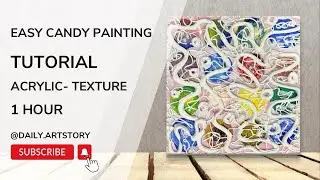 Tutorial On Painting With Texture And Acrylics: Creating Sweet Candy #art #easypaintingforbeginners