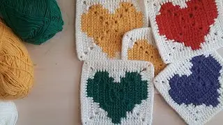 KARE KALP MOTİFİ MODELİ YAPILIŞI#crochet #knitting #motif