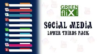 Social Media Lower Thirds Pack | Green Screen Video | Green Screen Motion Graphics Pack HD