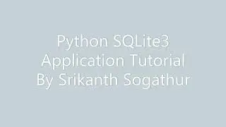 Python SQLite Data Driven  Application