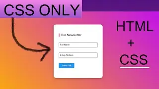 CSS Newsletter with Animated Floating Input Labels  | Move Placeholder Above The input on Focus