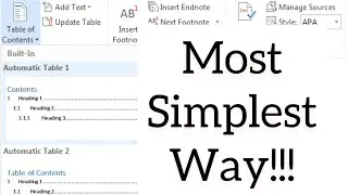 How to create Table Of Contents using Microsoft Word | Step by Step | SelfEducate