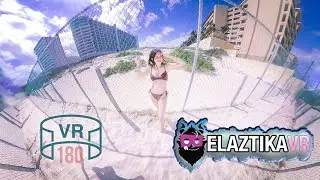 5.7K VR180 video Tourist Girl Model relaxing, walking, resting on a beach 🏖️ in Cancun