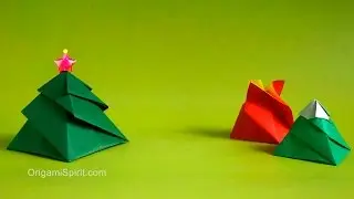 How to make an Origami Christmas tree Box -3 Variations : : Caja Remolino