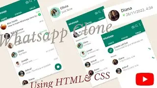 Whatsapp UL Clone part-3 using full HTML and CSS | Status and Call display | Android Whatsapp clone