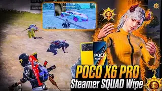 POCO X6 PRO 5G BGMI TEST STEAMER SQUAD WIPE SMOOTH + 90 FPS TEST PUBG
