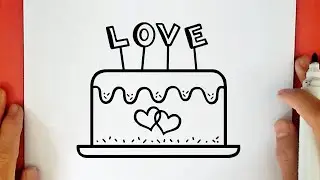 COMO DESENHAR UM BOLO LOVE KAWAII