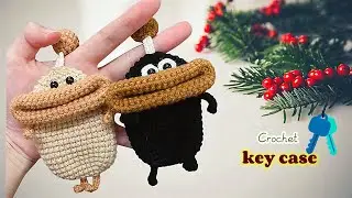 Crochet little monster key case