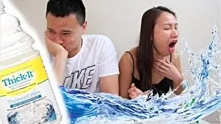 Attempting to drink Thick Water for the first time