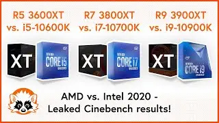 AMD R5 3600XT vs Intel i5 10600K, AMD R7 3800XT vs Intel i7 10700K, AMD R9 3900XT vs Intel i9 10900K