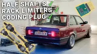 How To Install BMW E30 Drive Shafts, DIY Steering Limiters & 6-Cyl Coding Plug Install | 057