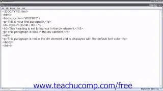 HTML5 and CSS3 Tutorial Div Element Training Lesson 4.6