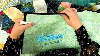 РУКАВ ДЛЯ ПОДВЕШИВАНИЯ ЛОСКУТНОГО ПАННО И СОЕДИНЕНИЕ ОКАНТОВКИ В УГЛАХ