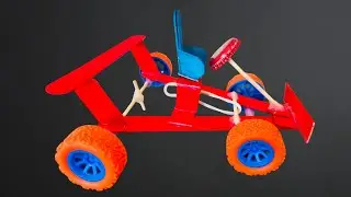 🚗Car powered by elastic potential energy⚡️ - car powered by rubber bands