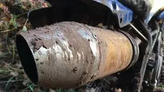 покатуха на питбайках через реку