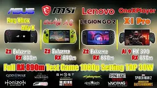 Legion Legion Go 2 & OneXPlayer X1 Pro & Asus Xbox Ally X & MSI Claw A8 Test Game 1080p TDP 30W