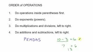 numbers 11   order of operations