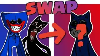 Cartoon Cat and Huggy Wuggy Swap, Friday Night Funkin' [Speed Paint, fnf swap]