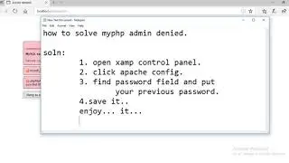 how to solve myphpadmin server access denied problem || how to fix myphpadmin server denied ||