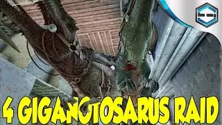 Ark Survival Evolved 4 Giganotosaurus Raid Gameplay