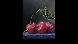 Рисование блестящих предметов на примере вишен.