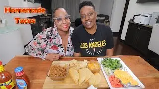 Made Homemade Cheesy Tacos For My Boo Mukbang!