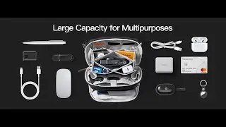 Inateck AB03010 Portable Electronics Organizer, Waterproof Accessory Pouch, Black