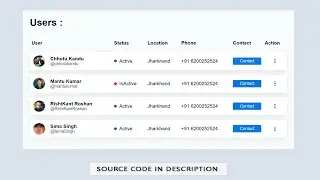 Create Table UI Design in CSS / Table Ui in CSS