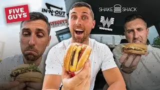 BATTLE OF THE BURGERS! | In-N-Out Vs. Shake Shack Vs. Five Guys Vs. Whataburger Vs. P. Terrys
