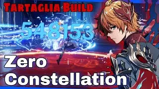 [AR 55] C0 Tartaglia Childe Showcase Build Burst Damage Main DPS (Constellation 0) Genshin Impact