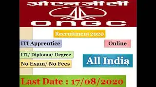 ONGC Recruitment 2020/ ONGC Apprentice vacancy