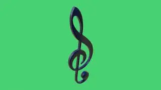 Treble clef green screen animation