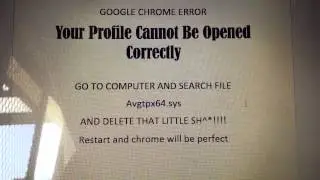 Google chrome couldn't load your profile FIX!!!