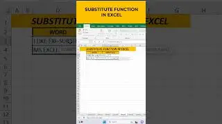 SUBSTITUTE FUNCTION IN EXCEL 