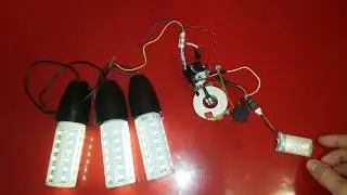 Small electric AC generator vs 3 bulbs 7 W test