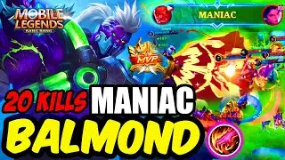 BALMOND MANIAC!! 20 KILLS BEST BUILD 2023 JUNGLER - Mobile Legends