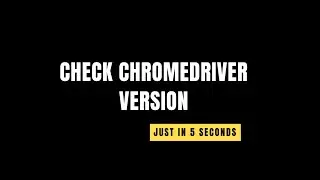 How To Check Chromedriver Version in just 5 seconds #chromedriver #selenium