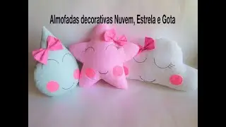 Almofadas decorativas nuvem, estrela e gota  decorative pillows cloud, star and drop