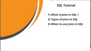 SQL Joins | Joins In SQL | Joins In SQL With Examples | SQL Tutorial For Beginners