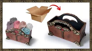 Idéia de PORTA OBJETOS estilo VINTAGE | Porta treco em papelão