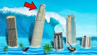 SOBREVIVE al TSUNAMI en GTA 5! 🌊😱 (Gta 5 Mods)